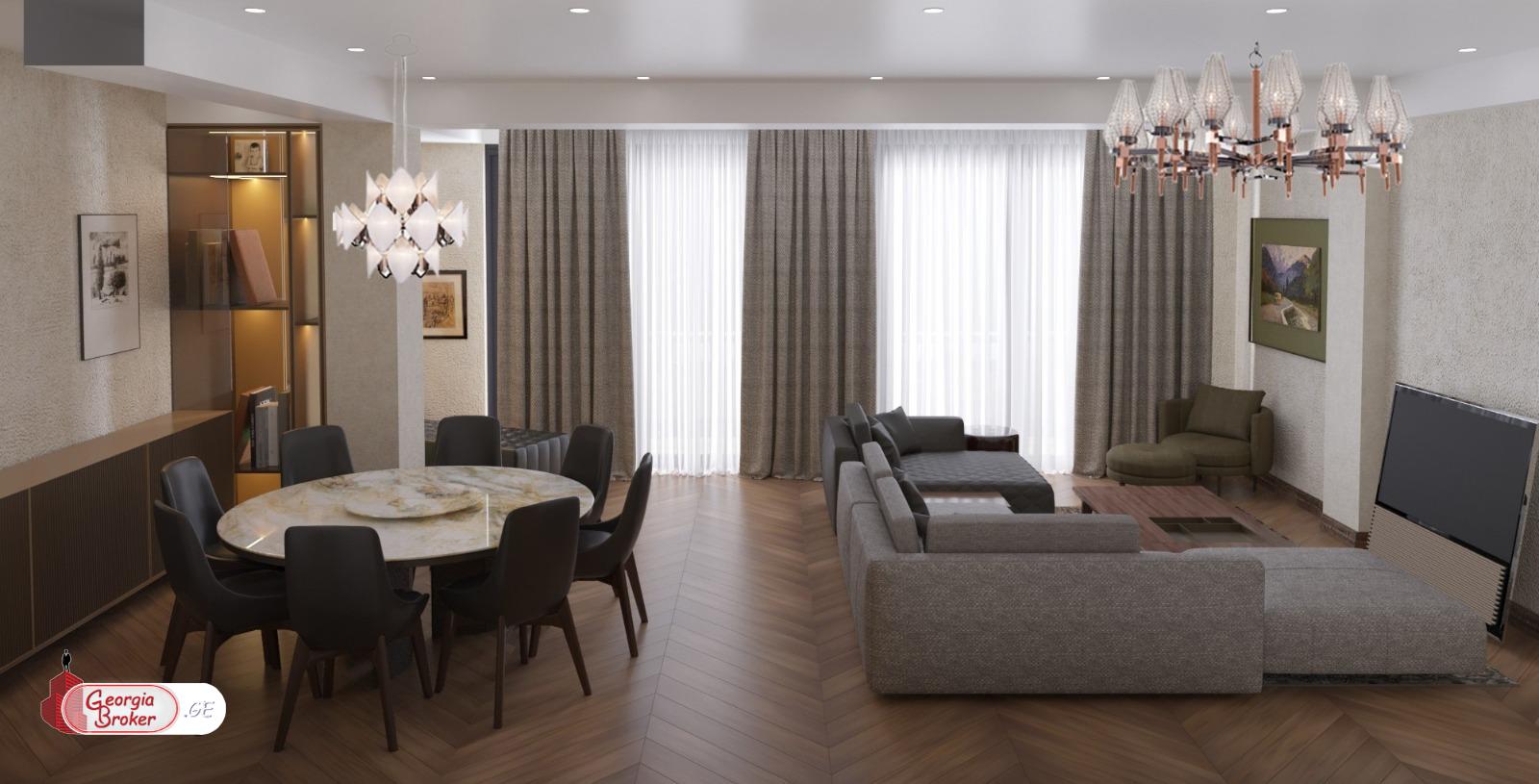 იყიდება ახალი აშენებული 5 ოთახიანი ბინა მთაწმინდაზე